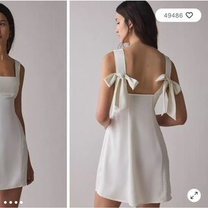 Urban Outfitters Bri Double Bow Mini Dress in Yellow | XL